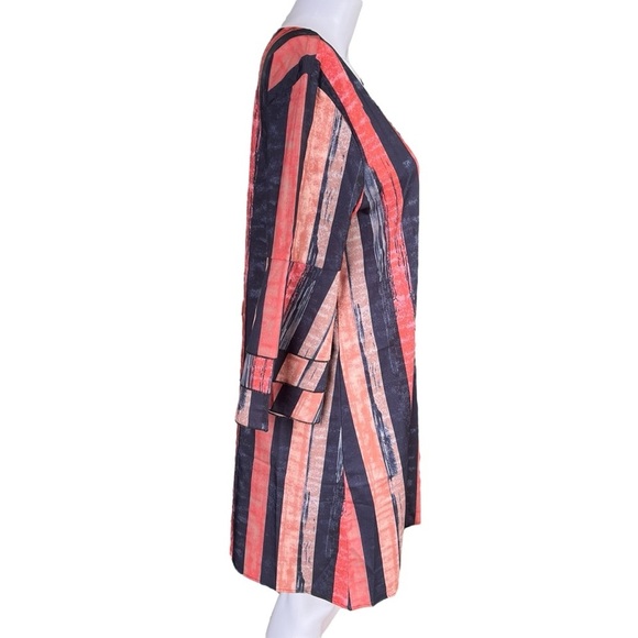 NWT's Womens Blue/Orange Striped Dress Layered Sleeves Sz. MD - Picture 7 of 8
